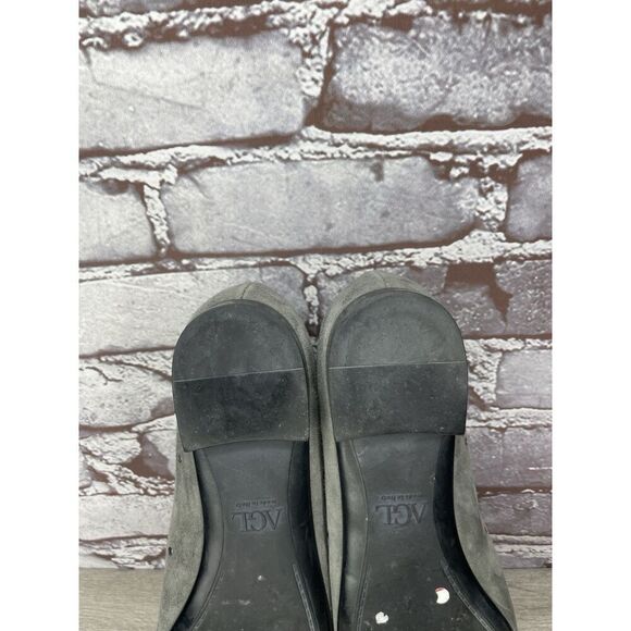 AGL Grommet Gray Suede Leather Studded Pointed Toe Flats Women’s Sz 38EU/7.5M US - Picture 7 of 16